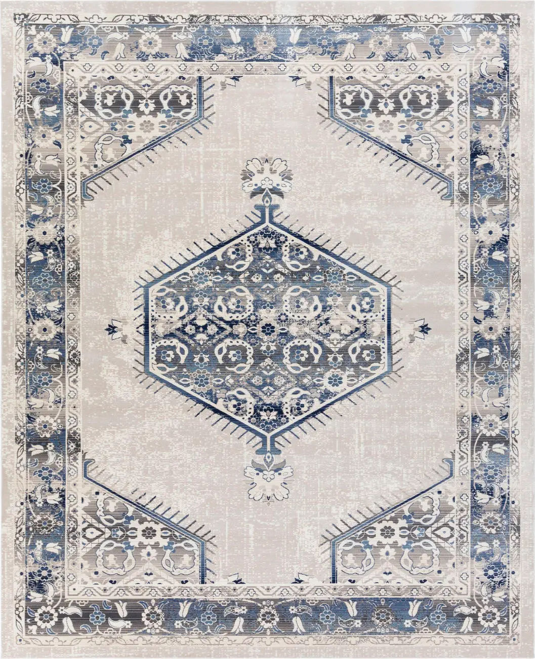 Aiktonent Dub-2306 White Traditional Synthetic Rug