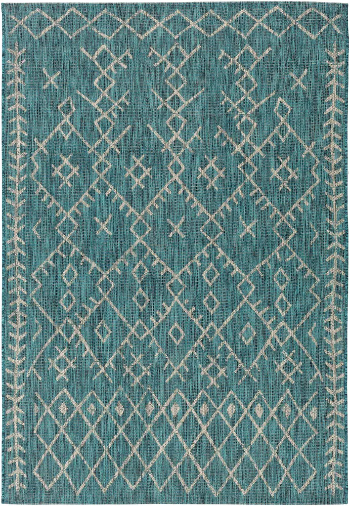 Alamark ALK-2330 Aqua Abstract Synthetic Rug