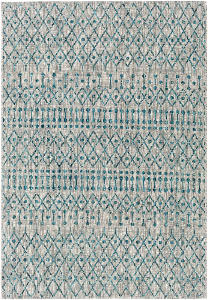 Alamark ALK-2333 Aqua Abstract Synthetic Rug