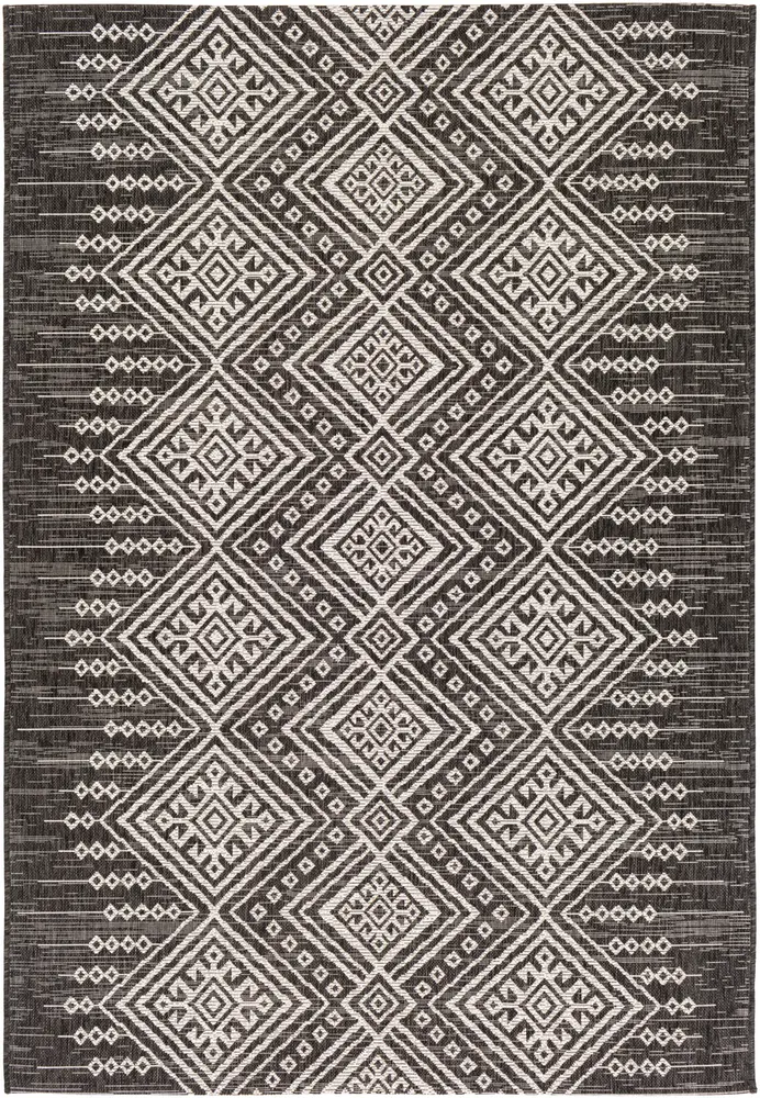 Alamark ALK-2338 Black Synthetic Abstract Rug