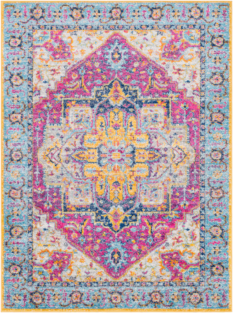 Modern Loom Alara ALA-2303 Bright Pink Bordered Transitional Rug