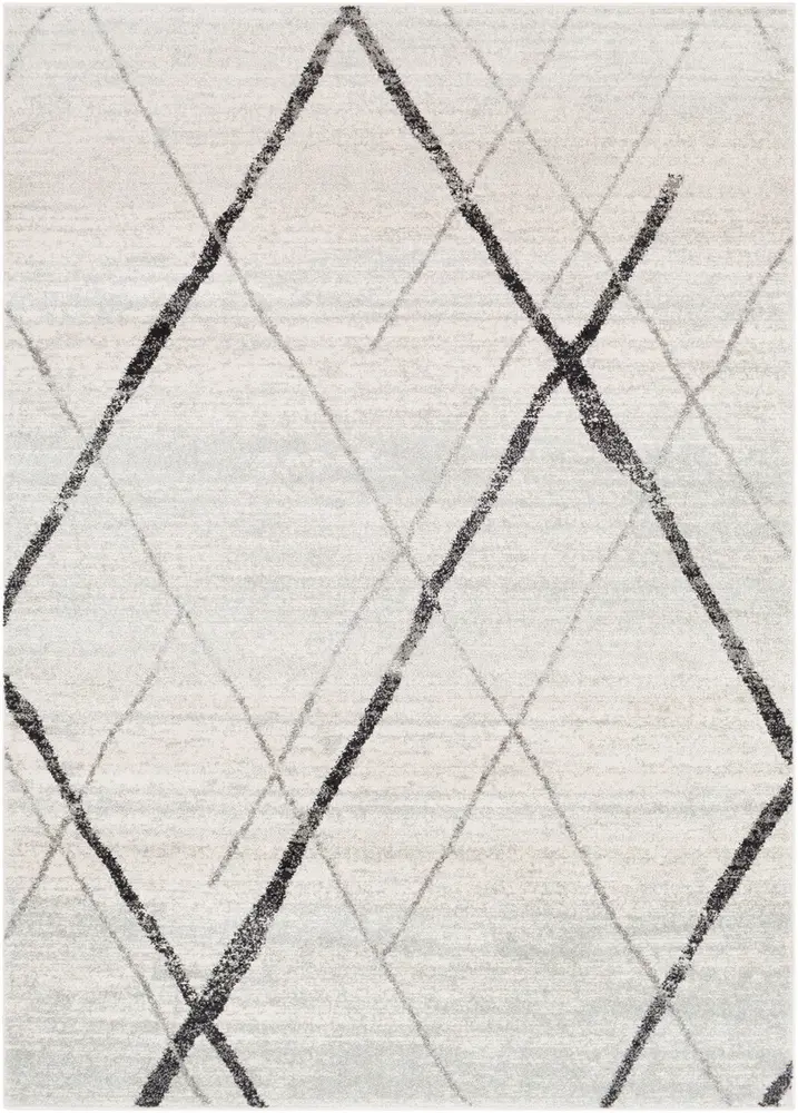 Elaziz ELZ-2323 Light Gray Abstract Synthetic Rug