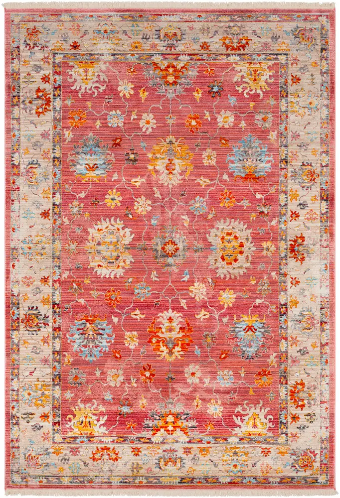 Ephesians EPC-2306 Pale Pink Bordered Synthetic Rug