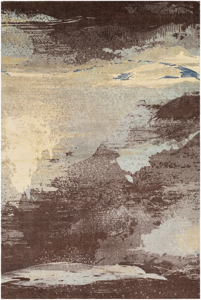 Felicity FCT-8005 Dark Brown Abstract Synthetic Rug