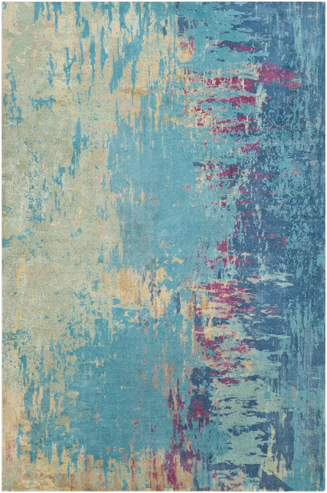 Felicity FCT-8006 Aqua Abstract Synthetic Rug