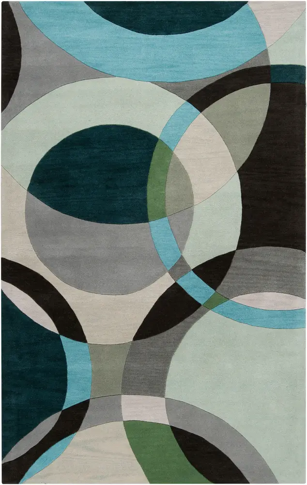Forum FM-7157 Dark Green Abstract Wool Rug