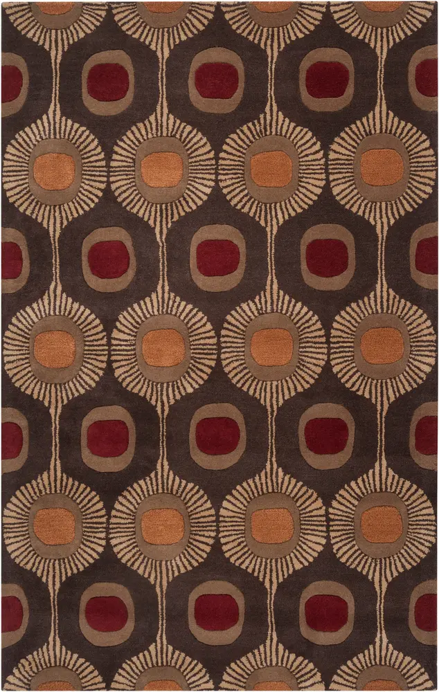 Forum FM-7170 Dark Brown Abstract Wool Rug