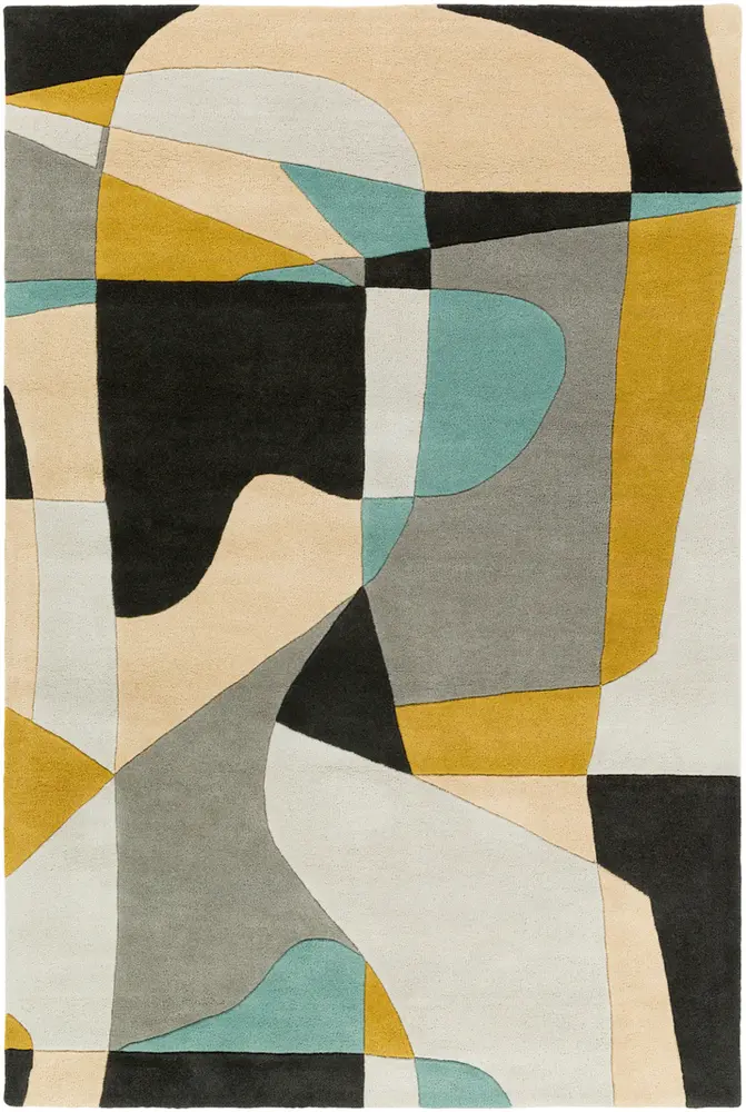 Forum FM-7194 Olive Wool Abstract Rug