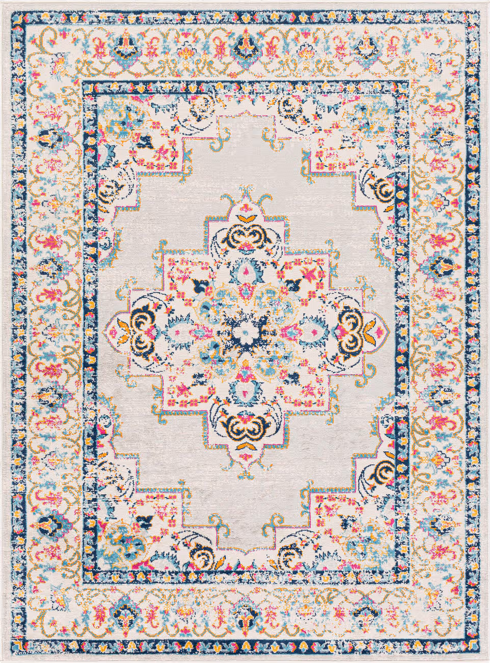 Modern Loom Albertram ALM-2302 Multi-Colored Power Loomed Synthetic Rug