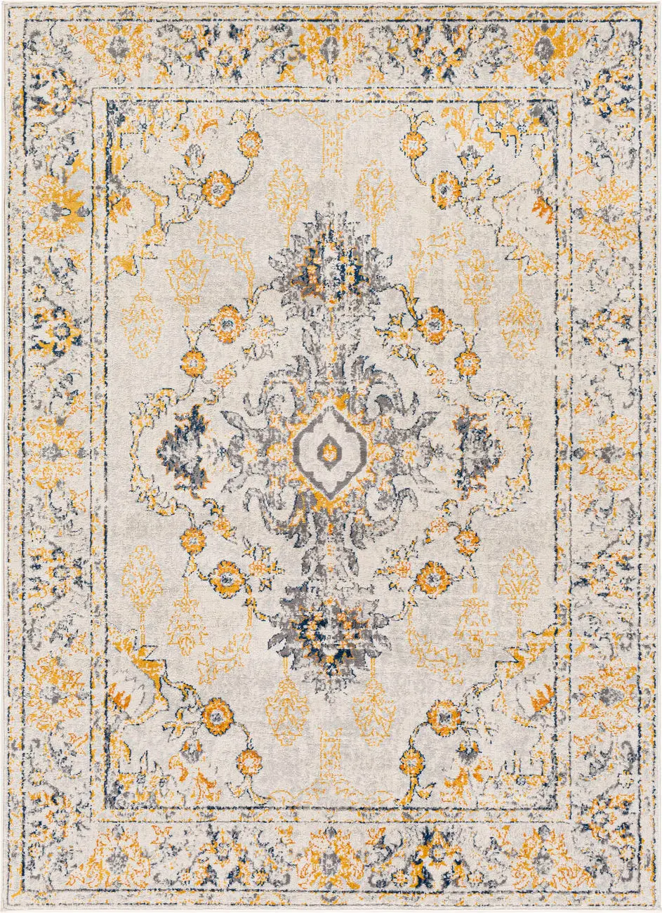 Modern Loom Albertram ALM-2311 Yellow Power Loomed Synthetic Rug