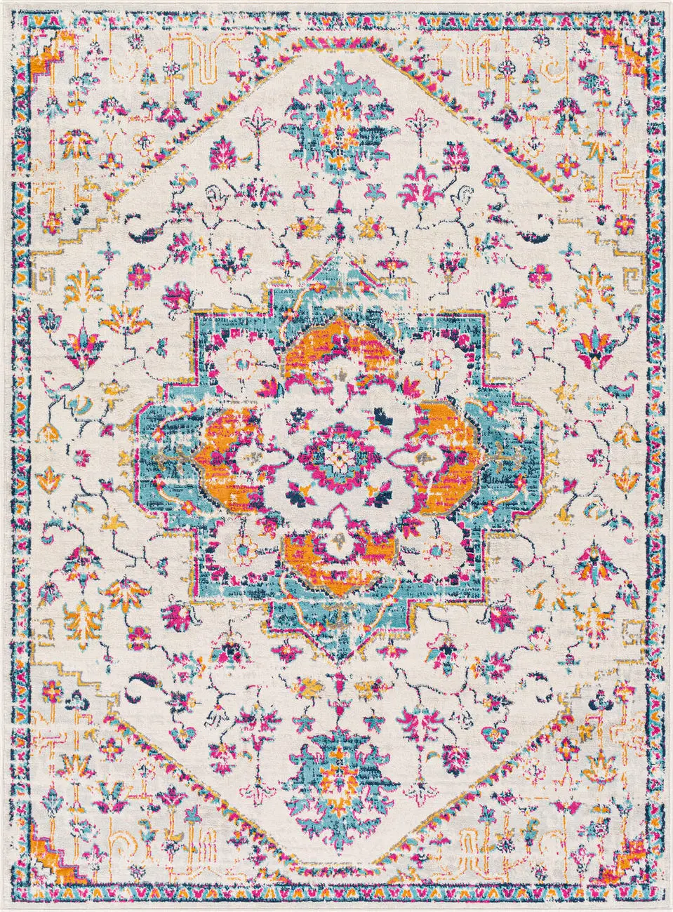 Modern Loom Albertram ALM-2315 Multi-Colored Power Loomed Synthetic Rug
