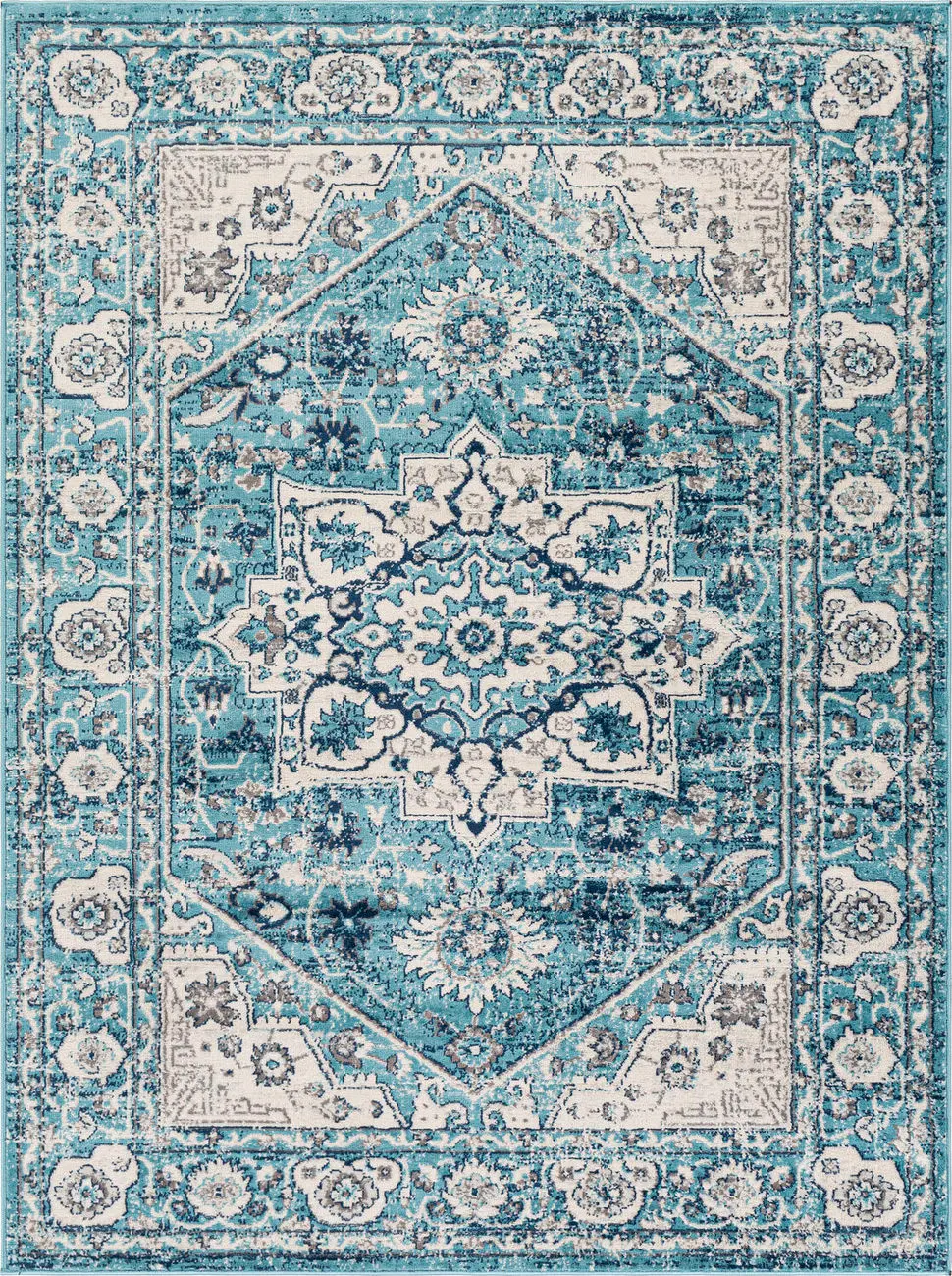 Modern Loom Albertram ALM-2319 Blue Power Loomed Synthetic Rug