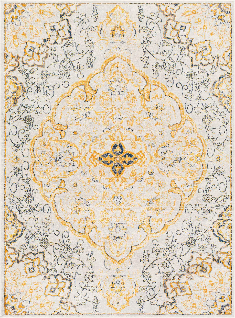 Modern Loom Albertram ALM-2325 Yellow Power Loomed Synthetic Rug