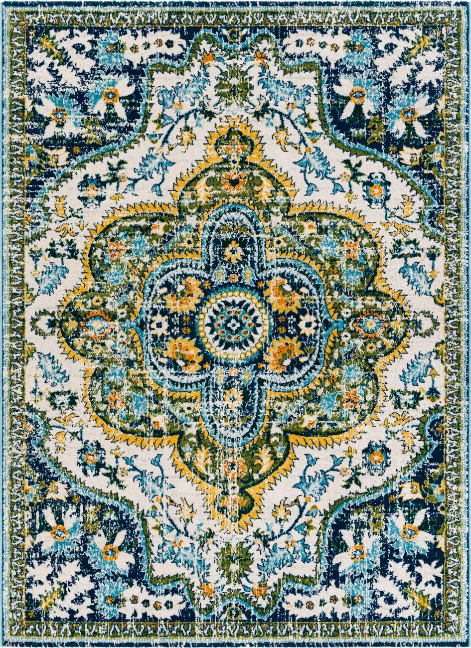 Modern Loom Floransa FSA-2350 Multi-Colored Power Loomed Synthetic Rug