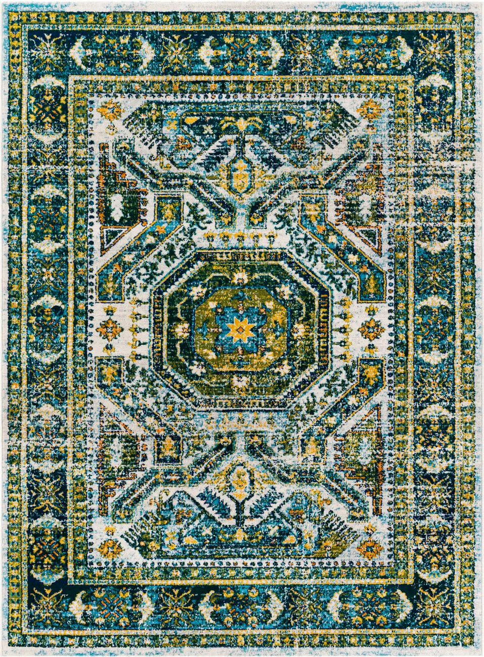 Modern Loom Floransa FSA-2356 Multi-Colored Power Loomed Synthetic Rug