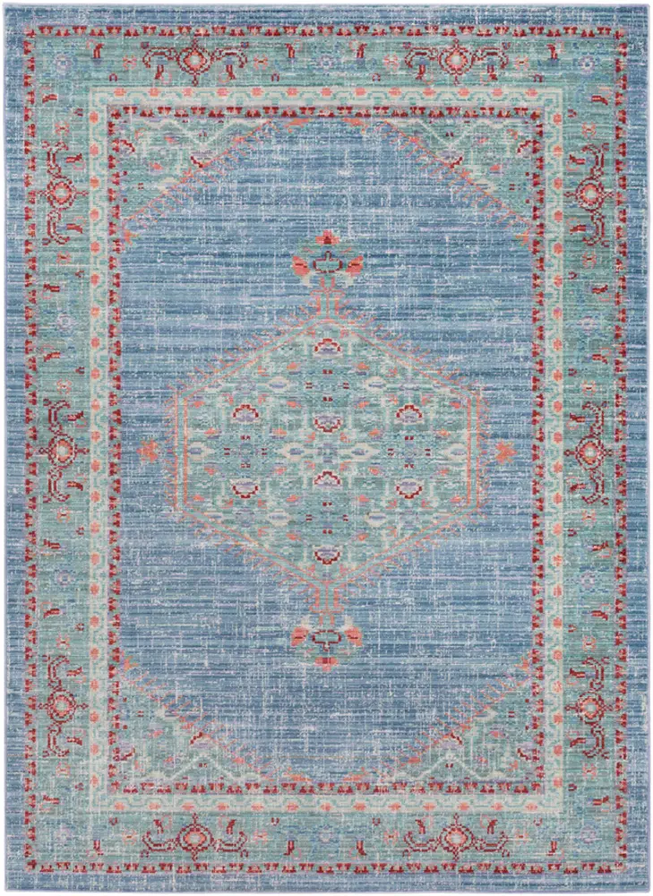 Germili GER-2311 Bright Blue Traditional Synthetic Rug