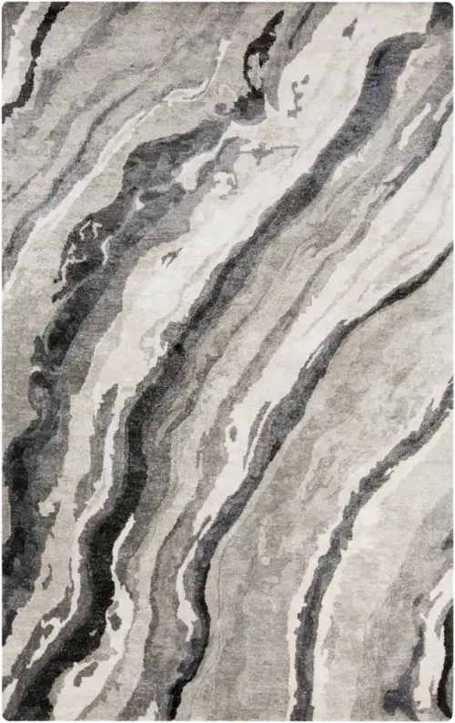 Surya Gemini GMN-4034 Charcoal Silk Abstract Rug
