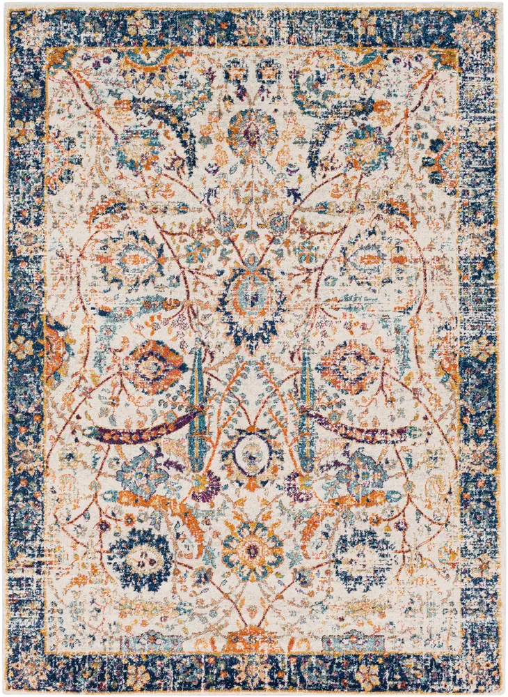Alchir ALR-1014 Dark Blue Bordered Transitional Rug