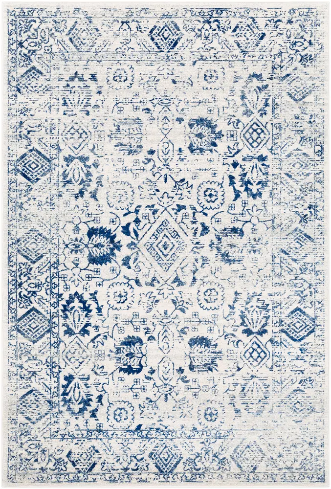 Alchir ALR-1090 Bright Blue Synthetic Bordered Rug