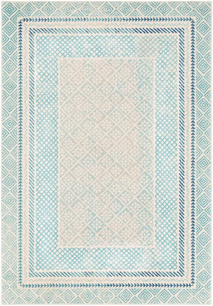 Alchir ALR-1098 Aqua Floral Transitional Rug