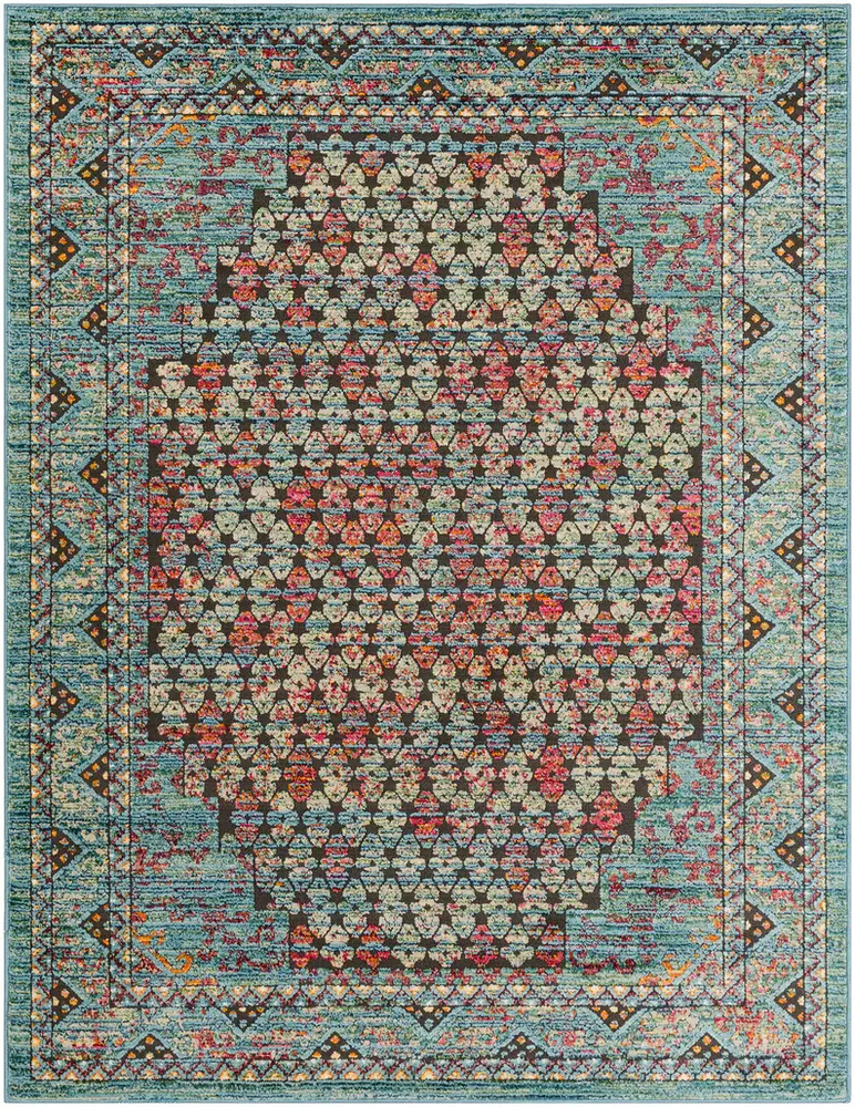 Herati HER-2310 Bright Blue Synthetic Transitional Rug