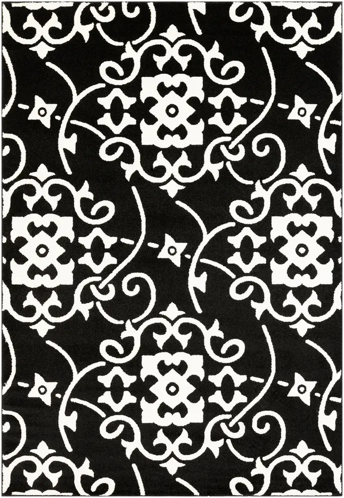 Horizon HRZ-2304 Black Patterned Synthetic Rug