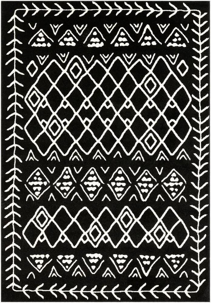 Horizon HRZ-2313 Black Synthetic Patterned Rug