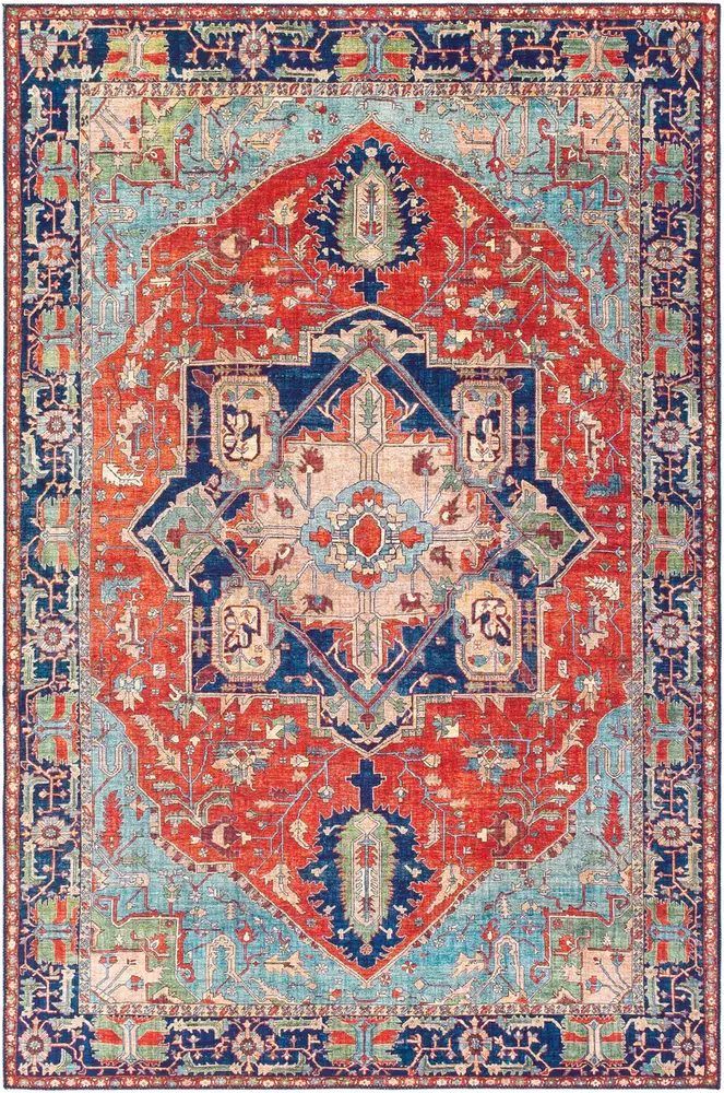 Aldah ALH-2308 Bright Red Synthetic Traditional Rug