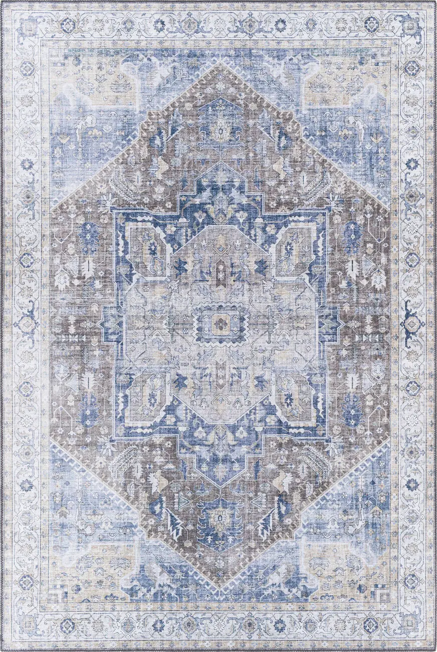 Modern Loom Aldah ALH-2327 Blue Power Loomed Synthetic Rug