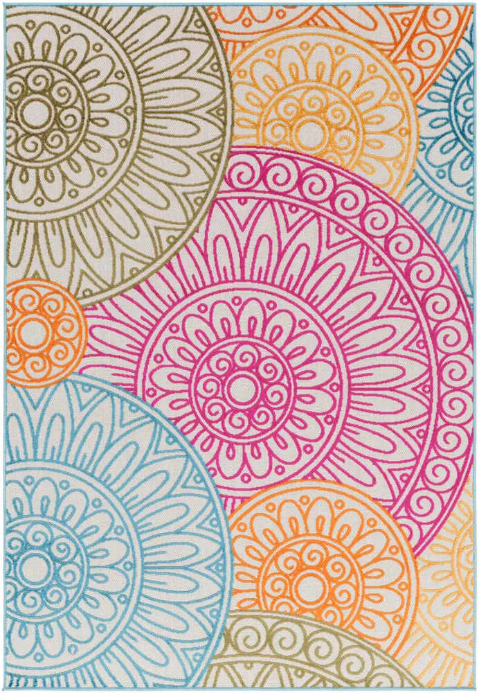 Jolene JOL-1003 Bright Pink Synthetic Outdoor Rug