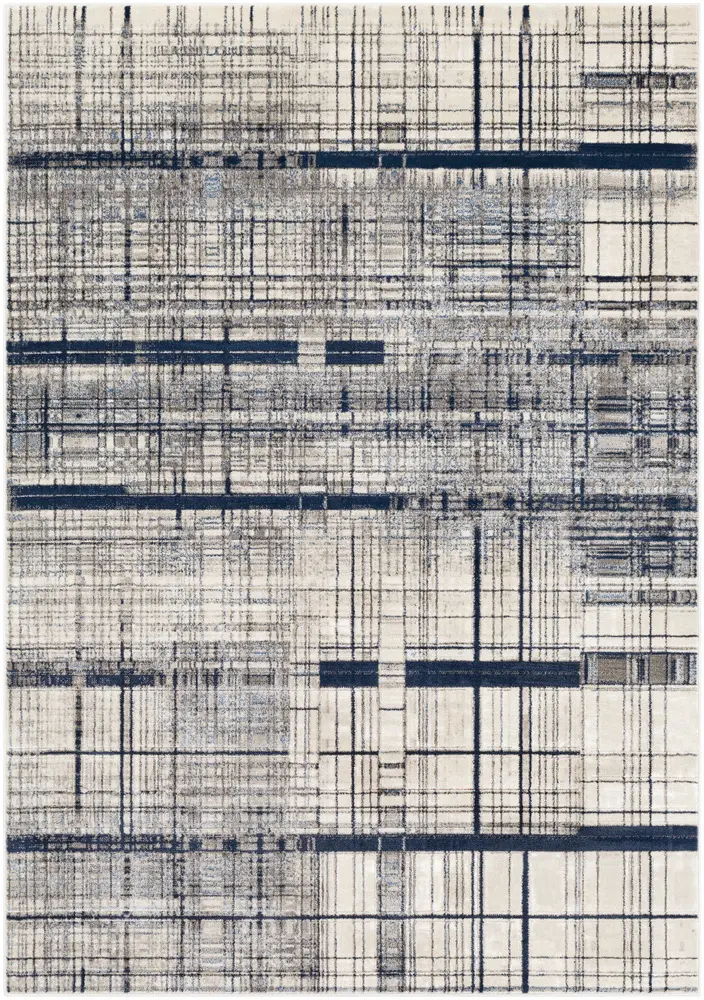 Lagom LGM-2311 Navy Abstract Synthetic Rug