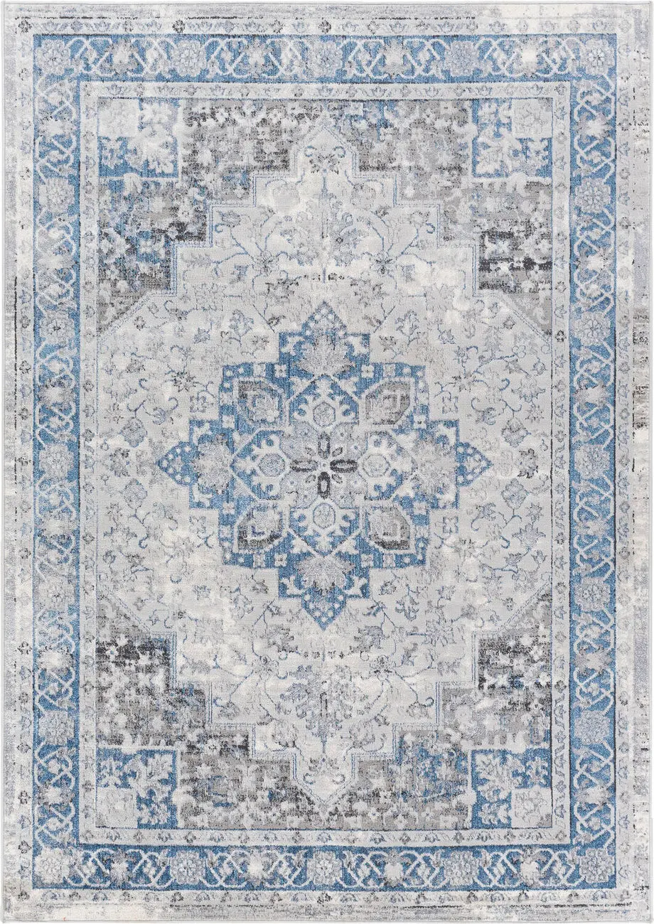 Modern Loom Lustro LSR-2326 Blue Power Loomed Synthetic Rug