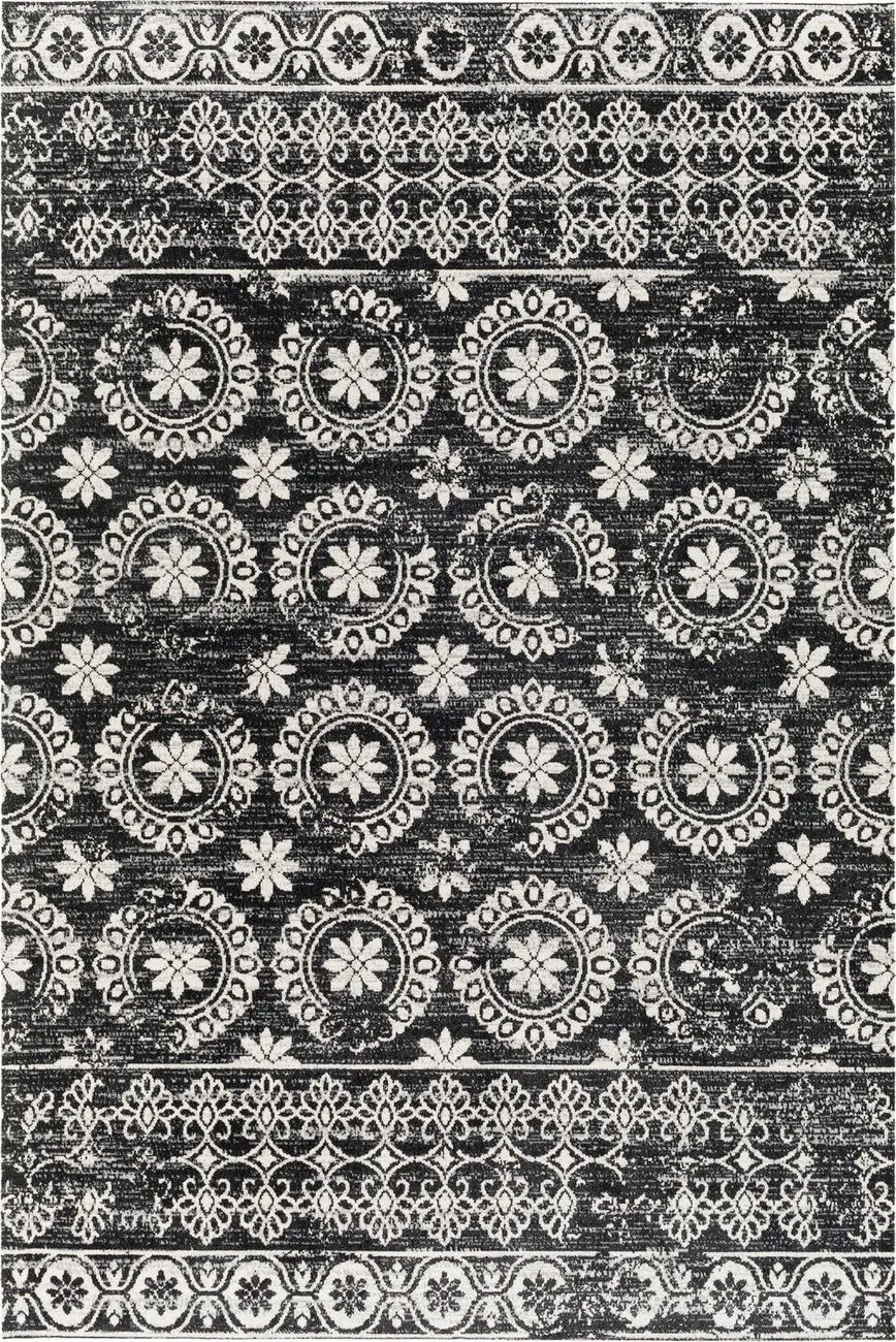 Modern Loom Lavadora LVR-2325 Black Power Loomed Synthetic Rug