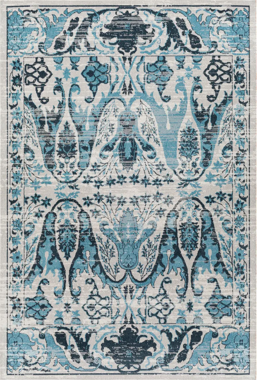 Modern Loom Lavadora LVR-2333 Blue Power Loomed Synthetic Rug