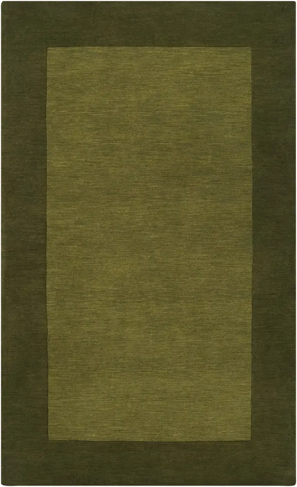 Mystique M-315 Dark Green Solid Colored Bordered Rug