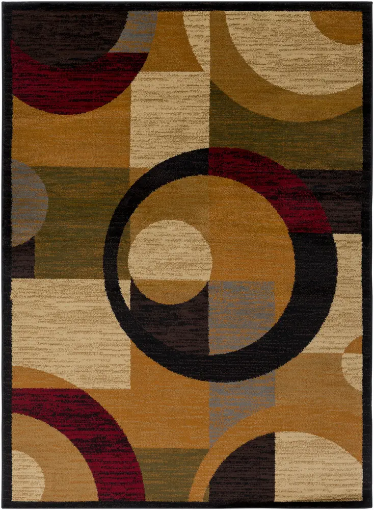 Marash MAH-4612 Burnt Orange Abstract Synthetic Rug