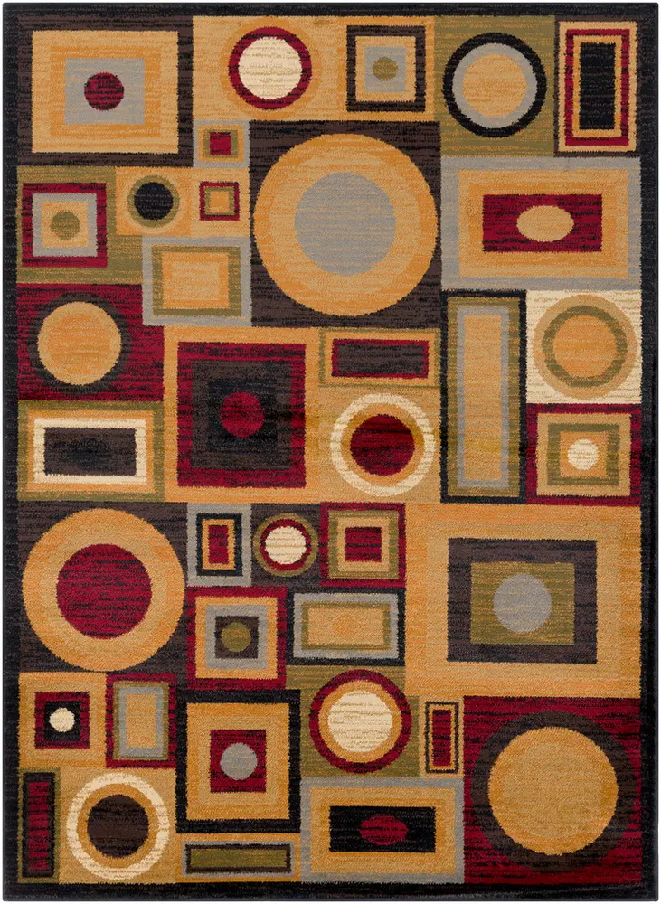 Marash MAH-4613 Dark Red Synthetic Abstract Rug