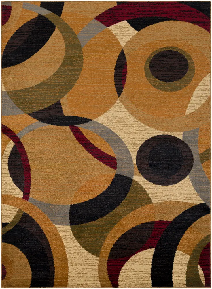 Marash MAH-4614 Burnt Orange Synthetic Abstract Rug