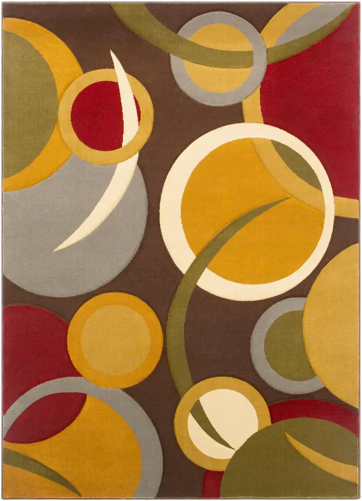 Majestic MAJ-1019 Dark Brown Synthetic Abstract Rug