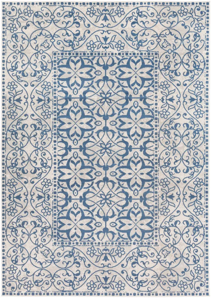Mavrick MAV-7022 Navy Traditional Synthetic Rug