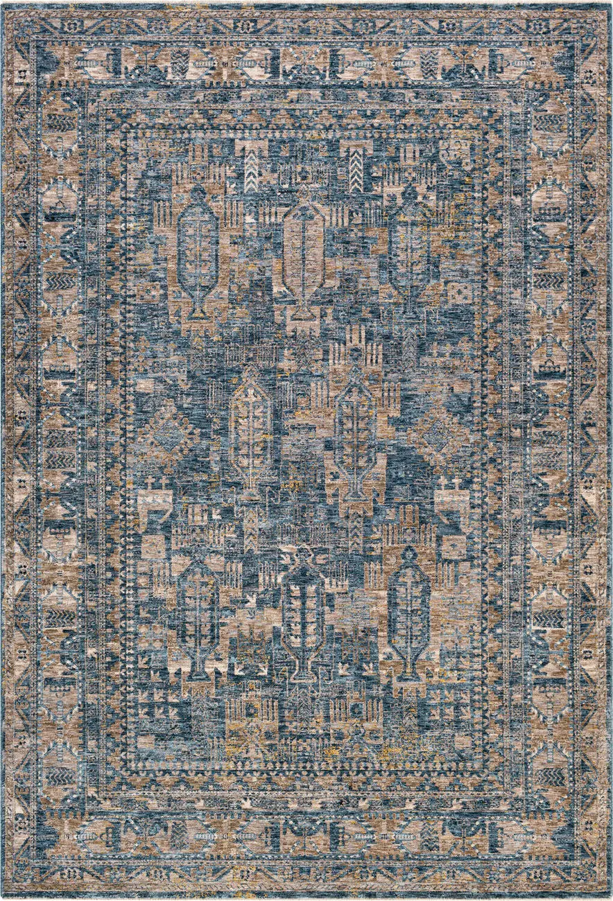 Modern Loom Mirabel Mbe-2301 Blue Power Loomed Synthetic Rug