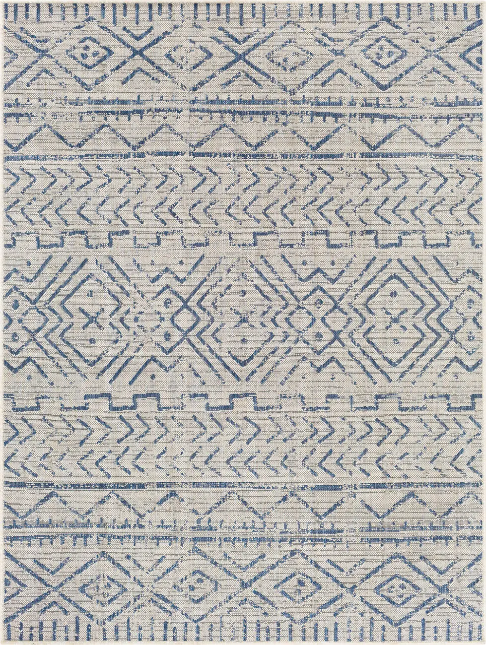 Modern Loom Malibu MBU-2329 Blue Power Loomed Synthetic Rug