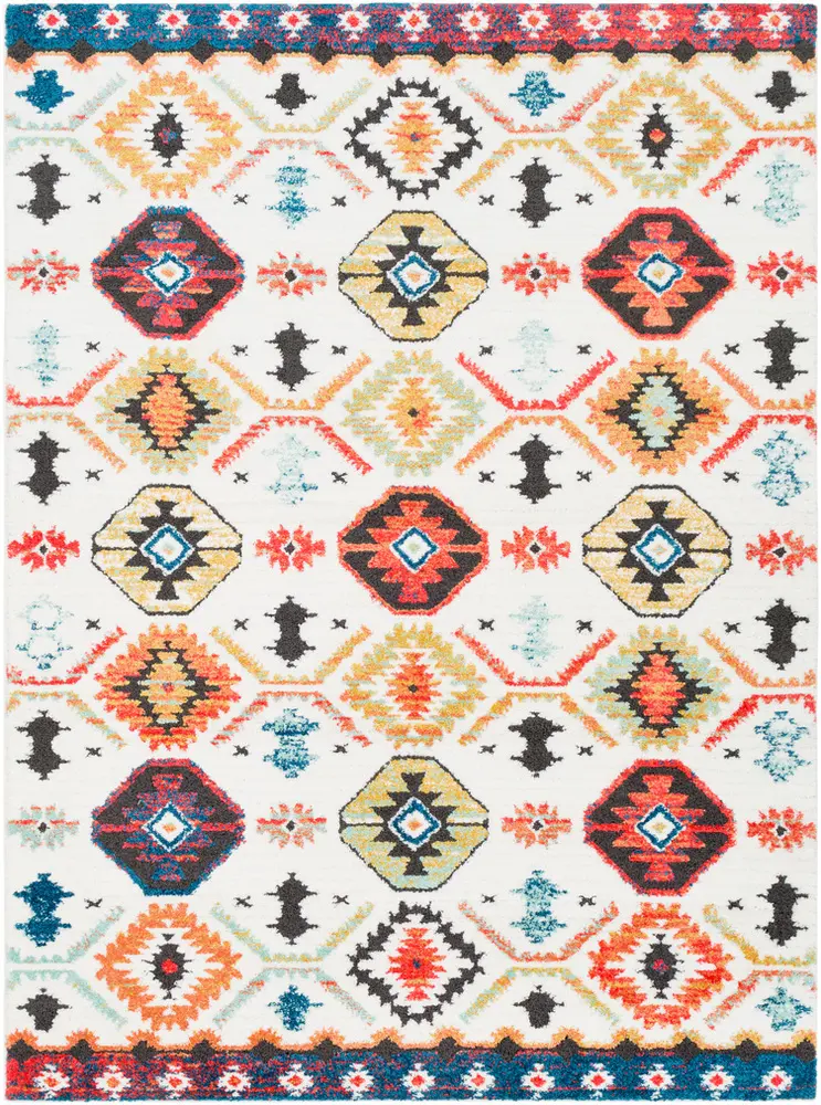 Moroccan Shag MCS-2300 Bright Orange Abstract Synthetic Rug