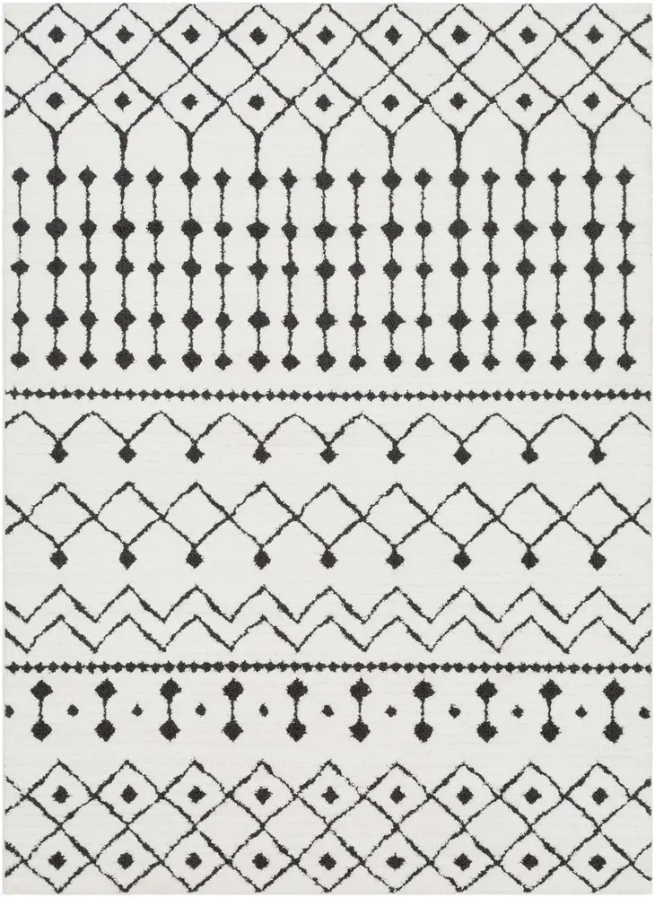 Moroccan Shag MCS-2309 Black Synthetic Abstract Rug