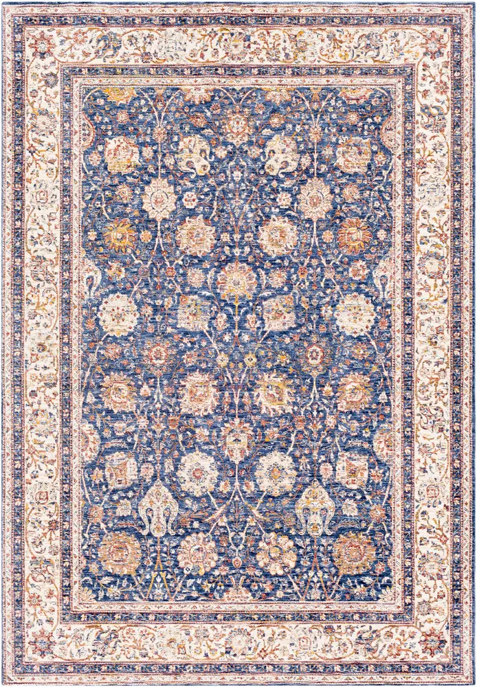 Mahal MHL-2302 Denim Bordered Synthetic Rug