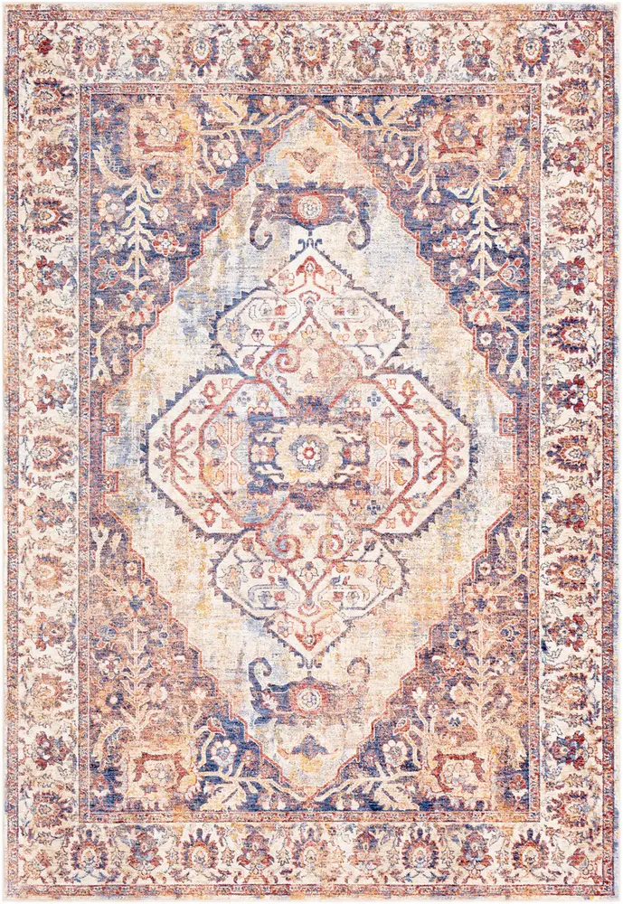 Mahal MHL-2309 Denim Traditional Synthetic Rug