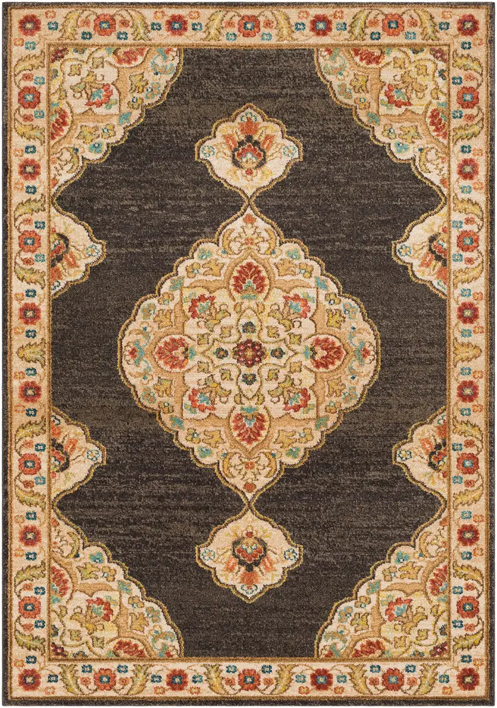 Masala Market MMT-2312 Dark Brown Synthetic Traditional Rug