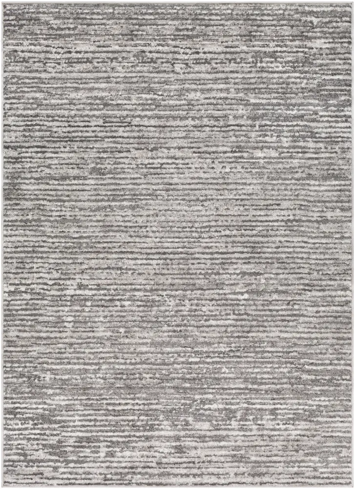 Monte Carlo MNC-2308 Light Gray Striped Synthetic Rug