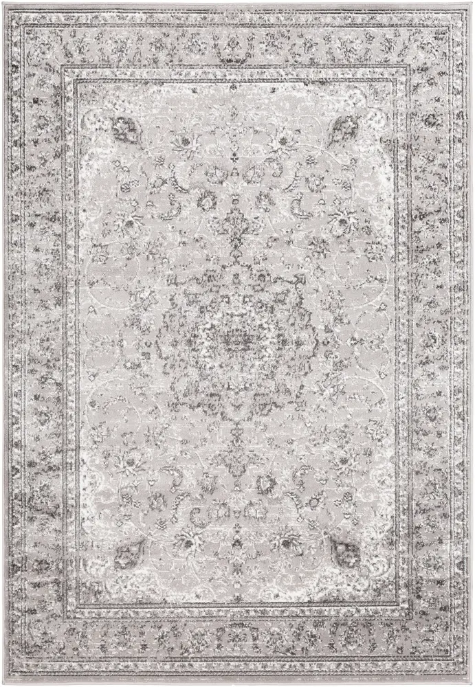 Monte Carlo MNC-2321 Light Gray Bordered Synthetic Rug