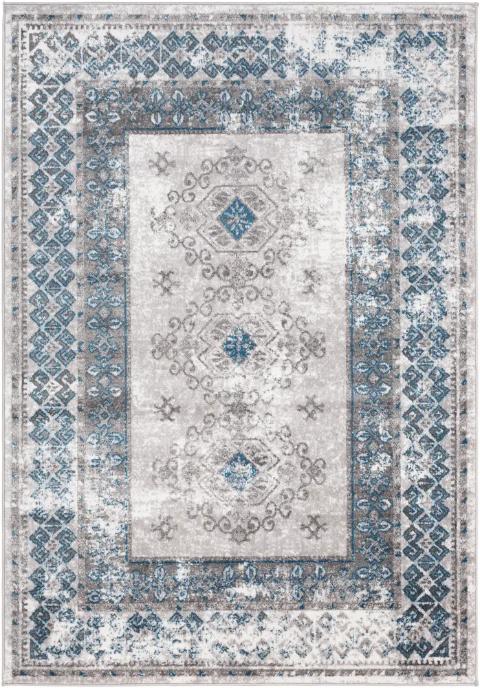 Monte Carlo MNC-2324 Sky Blue Bordered Transitional Rug